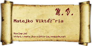 Matejko Viktória névjegykártya