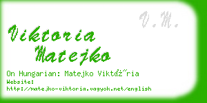 viktoria matejko business card